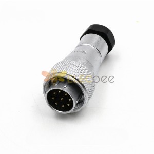 Enchufe macho Enchufe IP65 de 9 pines con tuerca de sujeción de plástico recta Conector impermeable WF16 TA