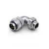 TU Male Plug WF20-4pin IP65 Plug with Angled Back Shell and Metal Clamping-nut موصل مقاوم للماء