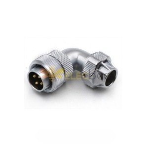 TU-Stecker WF20-4-poliger IP65-Stecker mit abgewinkelter Rückschale und wasserdichtem Stecker mit Metallklemmmutter