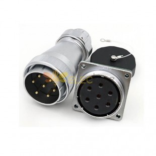 Aviation Circular Waterproof Male Plug and Female Socket TE+Z WF48/7 Pin Straight Connector