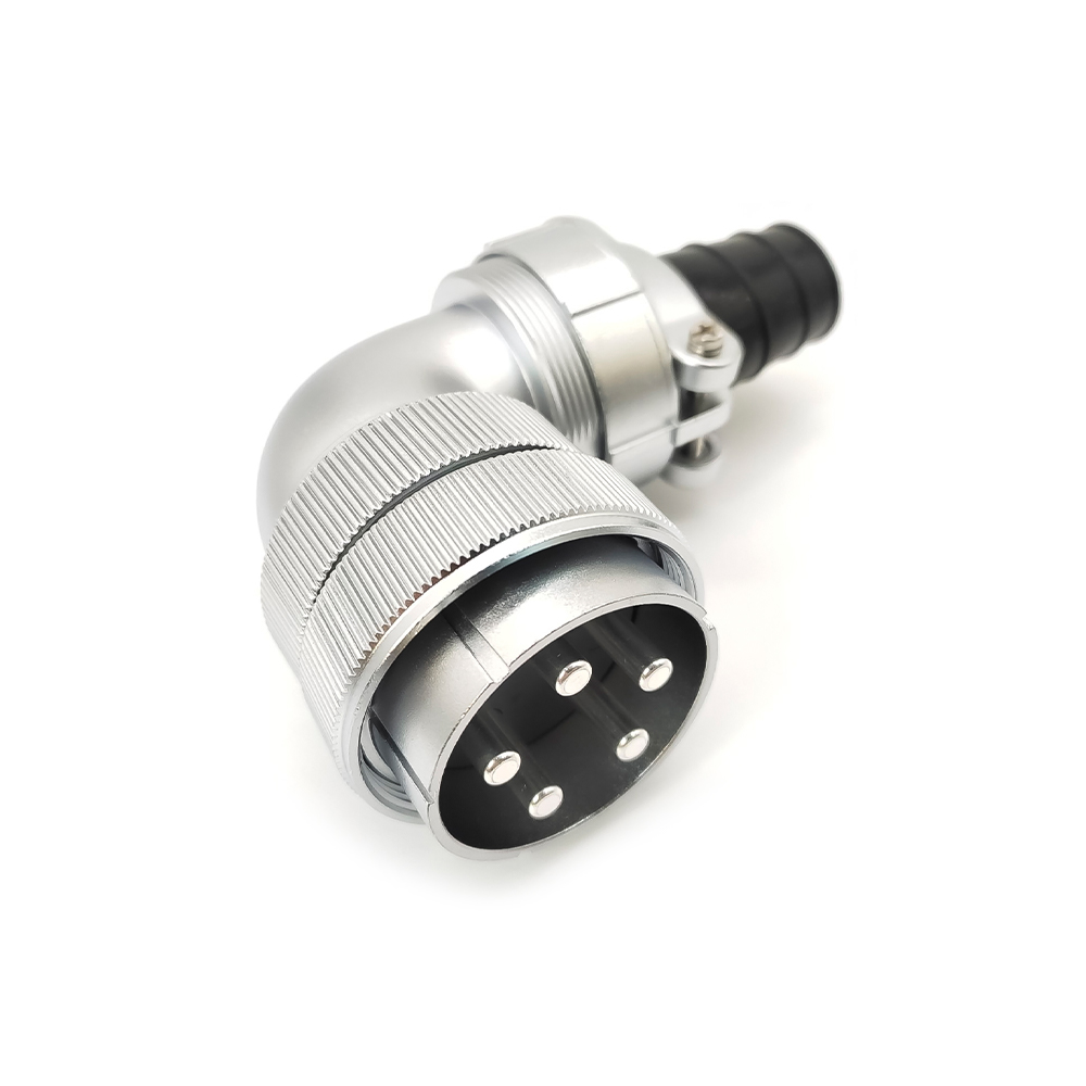 Aviation Waterproof Connector WF48/5pin TV+Z Bending Right Angle Male Plug and Female Receptacle