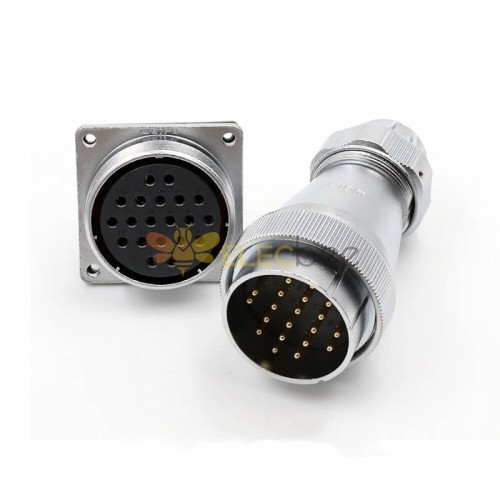 WF48 series 20pin Male Plug and Female Socket TE+Z Straight Aviation Waterproof Connector