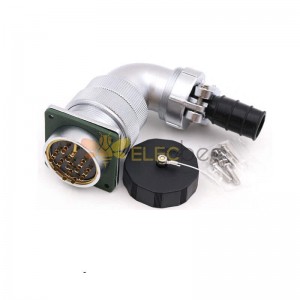 Aviation Waterproof Connector WF40/15pin TV+Z Bending Right Angle Male Plug and Female Receptacle