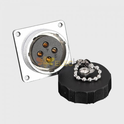 WS28 Conector de aviación de 4 pines Enchufe hembra Panel roscado de metal resistente al agua M28 Exterior para LED (WS28, Z)