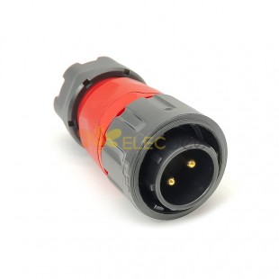 2 Pin Plug Aviation Connector Male for Industry IP67 Waterproof 20A 500V