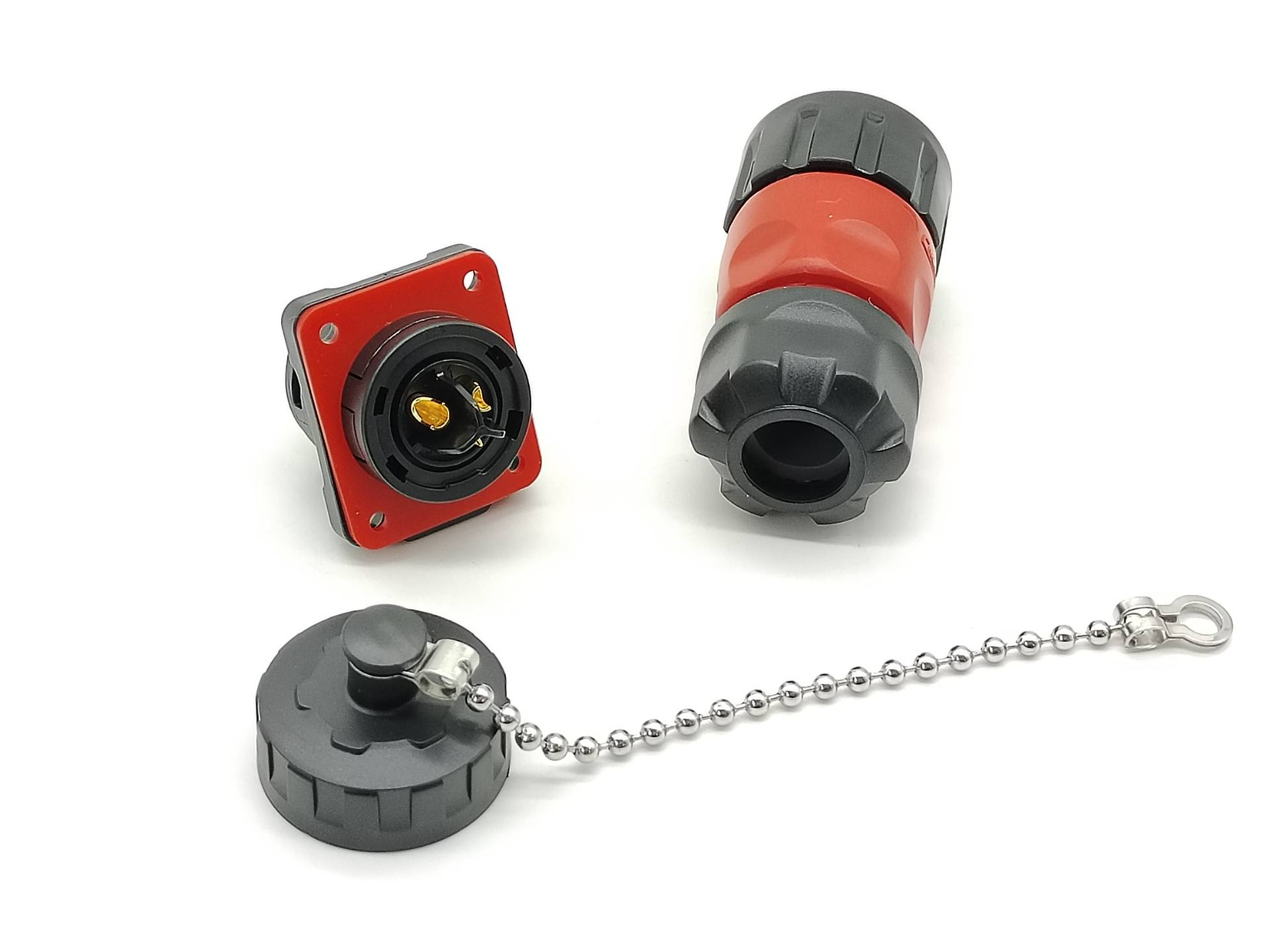 3 Pin Aviation Connectors Solder Wire Socket Plug with Waterproof Dust Cap Bayonet IP67 20A 500V