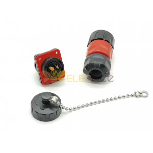 3 Pin Aviation Connectors Solder Wire Socket Plug with Waterproof Dust Cap Bayonet IP67 20A 500V