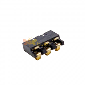 Conector del cargador de batería enchufe 3 pines SMT macho dorado PCB montaje PN2.5
