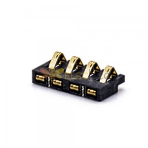 Testa del connettore della batteria Placcatura in oro a 4 pin Schegge di contatto della batteria con montaggio su PCB alta 2,5PH 3,0 mm