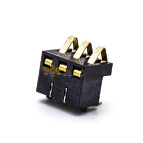 Receptáculo de bateria banhado a ouro 5,5H 3 pinos 2,5mm passo horizontal conector de bateria