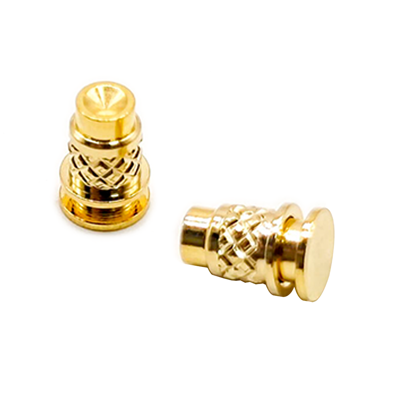 SMT Pogo Pin 觸點異形鍍鎳插件黃銅直式單芯焊錫