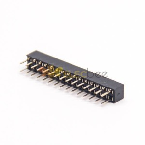 Cabezal de 30 pines recto hembra DIP tipo dual fila PCB montaje 2.54 espaciado central