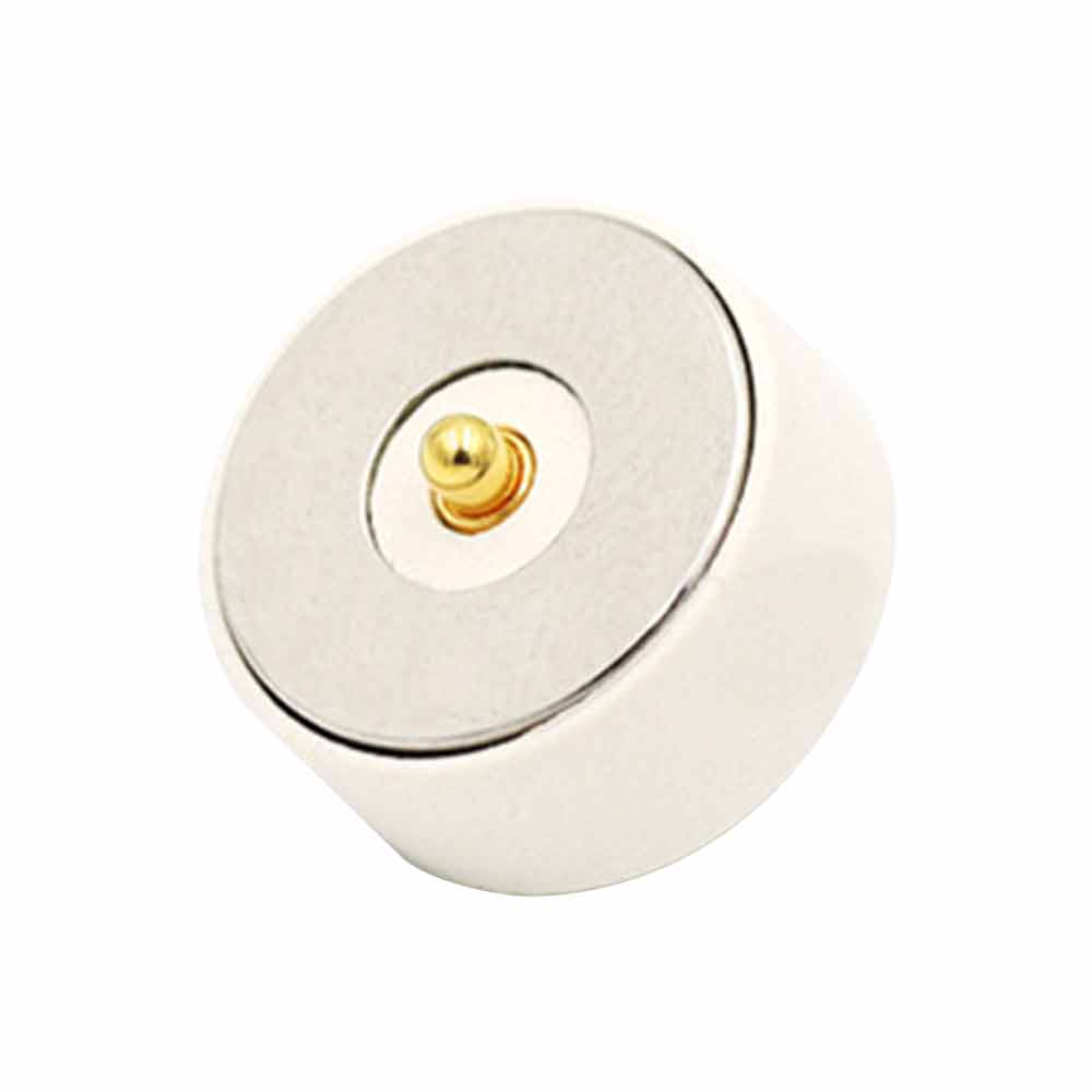 圓形磁吸連接器白色2pin圓形10mm磁吸頭連接器