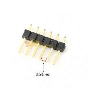 10pcs 2.54單排針公針直式PCB板安裝6Pin