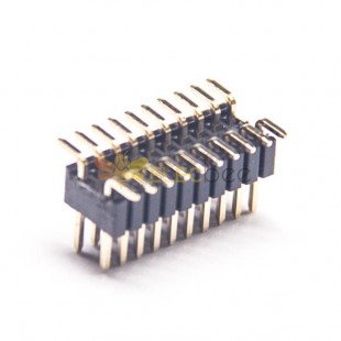 5pcs電子元件排針連接器雙排單塑彎腳排針間距1.27mm