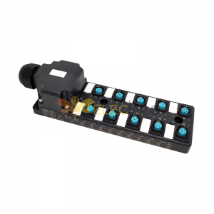 M12 splitter 10-port single channel NPNLED indication PCB interface with junction box