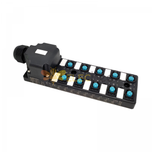 M12 splitter 10-port single channel PNPLED indication PCB interface with junction box