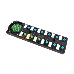 M12 splitter 12 ports single channel NPNLED indication PCB interface with junction box