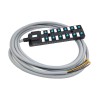 M12 Splitter 12 Port Dual Channel NPNLED Indicator Drag Chain Cable PUR Gray 1 Meter2m