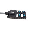 M12 Splitter 4-Port Single Channel NPNLED Indicator Cable PUR/PVC Gray3m