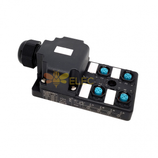 M12 splitter 4-port single channel NPNLED indication PCB interface with junction box