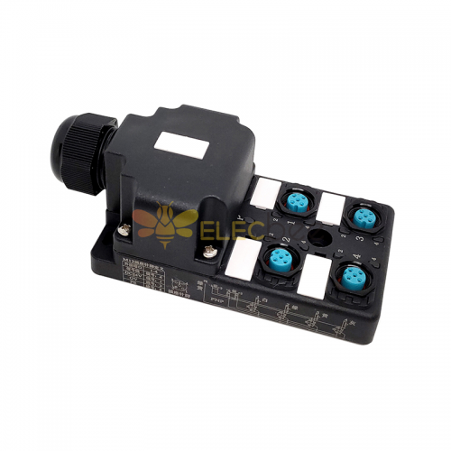 M12 splitter 4-port single channel NPNLED indication PCB interface with junction box