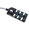 M12 Splitter 6 Port Dual Channel NPNLED Indicator Drag Chain Cable PUR Gray 1 Meter1m