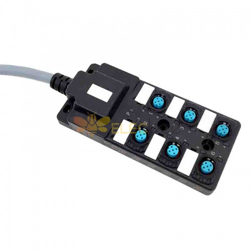 Splitter M12 Indicatore NPNLED a doppio canale a 6 porte Cavo catena portacavi PUR Grigio 1 metro1 m