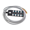 M12 splitter 8-port single channel NPNLED indicator cable PUR/PVC gray2m