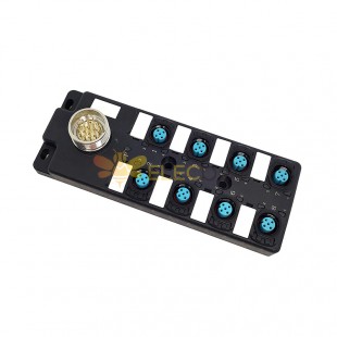 M12 splitter 8-port dual channel NPNLED indication M23 prefabricated interface