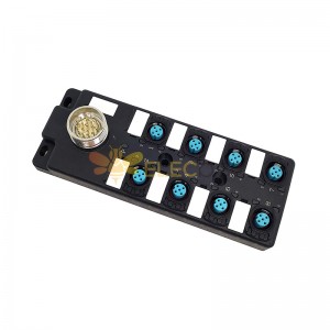 M12 splitter 8-port dual channel PNPLED indication M23 prefabricated interface