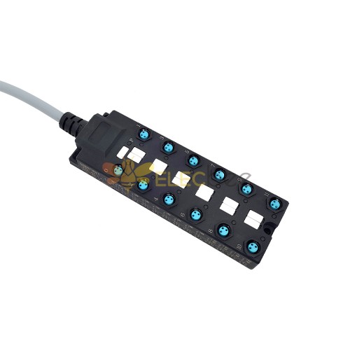 Cavo di indicazione LED NPN a canale singolo 12 porte splitter M8 Wide Body PUR/PVC grigio 1M