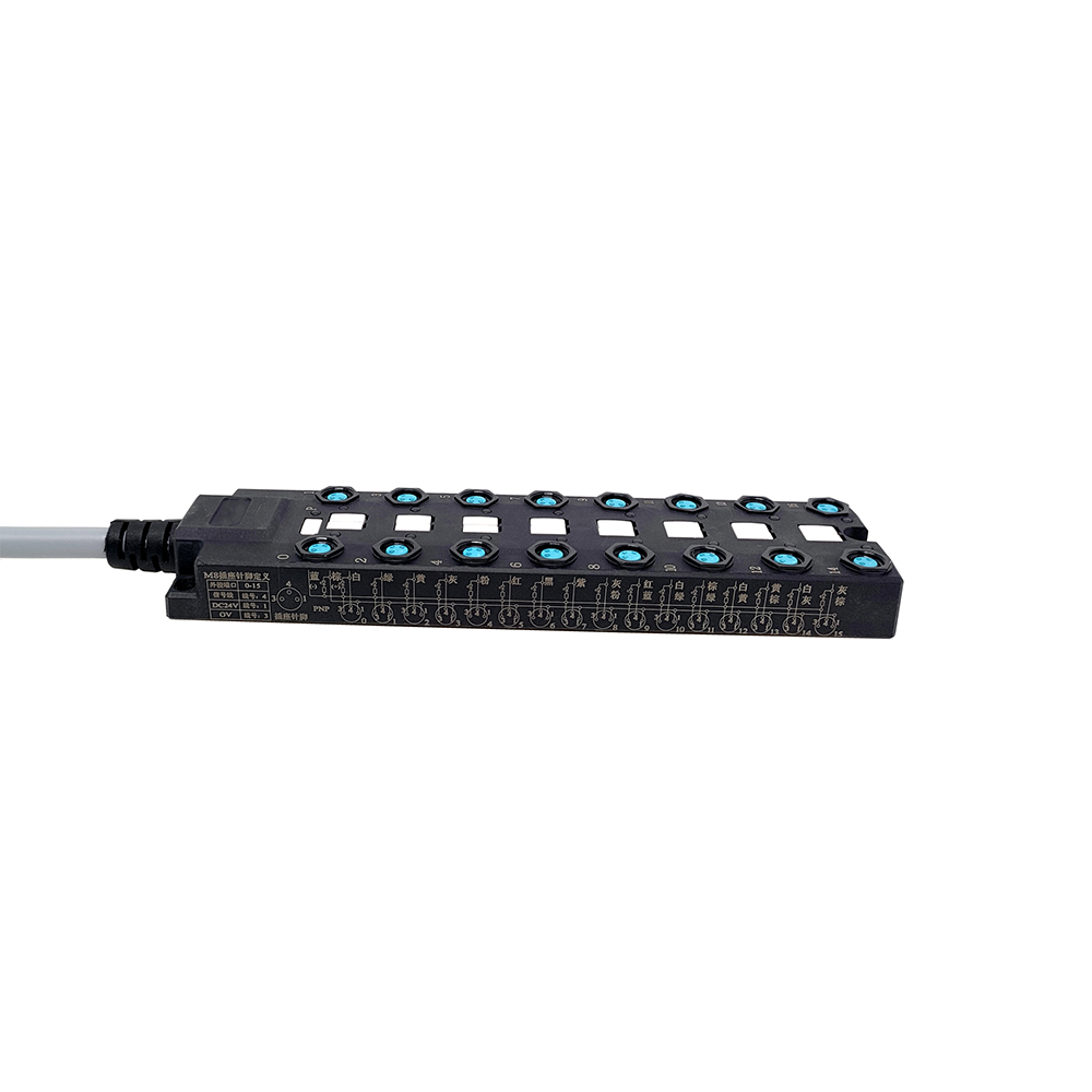 Cavo di indicazione LED NPN a canale singolo 16 porte splitter M8 Wide Body PUR/PVC grigio 1M