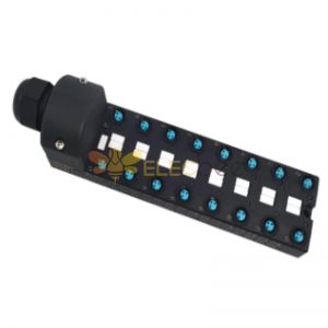 Splitter M8 corpo largo 16 porte indicazione LED NPN a canale singolo Interfaccia PCB con scatola di giunzione 10M