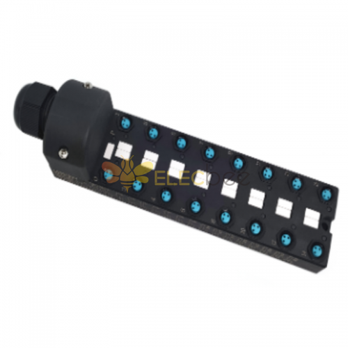 Splitter M8 corpo largo 16 porte indicazione LED NPN a canale singolo Interfaccia PCB con scatola di giunzione 1M