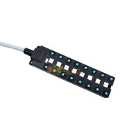 M8 Splitter Wide Body 16 Ports Single Channel PNP LED Indication Cable PUR/PVC Gray 3M