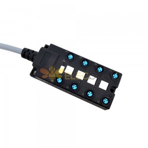 Cavo di indicazione LED NPN a canale singolo 8 porte splitter M8 Wide Body PUR/PVC grigio 3M