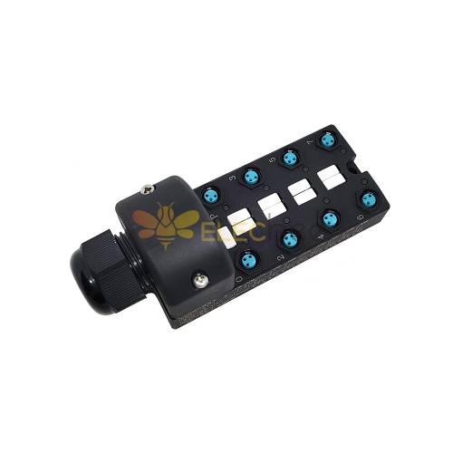 M8 divisor de corpo largo 8 portas canal único PNP LED indicação interface PCB 1M