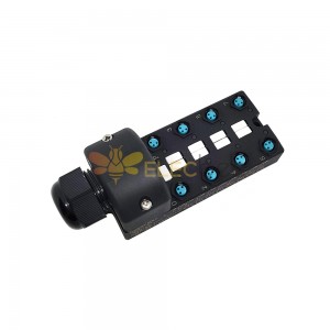 M8 divisor de corpo largo 8 portas canal único PNP LED indicação interface PCB 2M