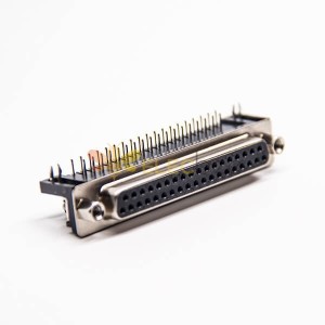 PCB Montaj için 37 Pin D SUB Kadın Konnektör Sağ Açılı 90 Derece Delik Üzerinden