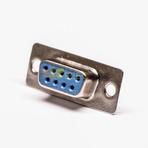 9 Pin d sub Female Connector Straight Blue Cable Connector