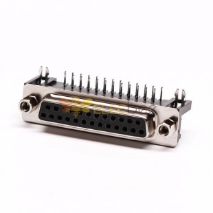 PCB Montaj için D Alt 25 Pin Dişi Konnektör Dik Açılı Lehim Tipi