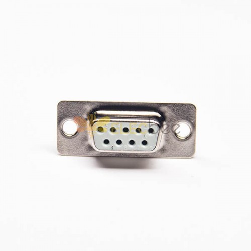D sub9连接器PIN母座冲针白胶焊线式