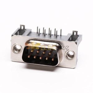 D Sub 9 Male Connector Right Angle Through Hole pour PCB Mount