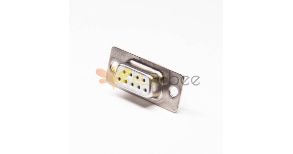 D Sub 9 Pin Connector Female White Insulator Male Stamped Pin Straight Through Hole 4pcs