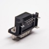 d-sub 9针公头弯式连接器黑色胶芯带铆锁插PCB板 20pcs