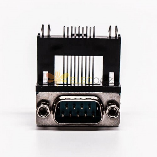 Connecteur à souder D Sub 9 broches mâle à angle droit 5.8 Type surélevé pour montage sur circuit imprimé 20 pièces
