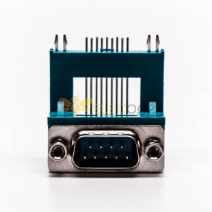 Top D Sub 9 pinos conector de solda macho Grenn R/A tipo elevado para montagem de PCB 20 unidades