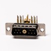 DB11w1射频公座90°焊板光孔带铆锁弯式黑胶接PCB连接器 20pcs