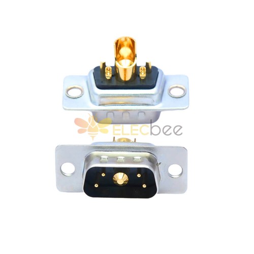 D-SUB 5W1 High Current Male Straight Solder Type 30A Gold Plated Solid Pin Single Hole 10A 20A 30A 40A 30A
